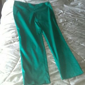 Green straight leg pants